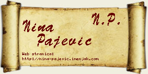 Nina Pajević vizit kartica